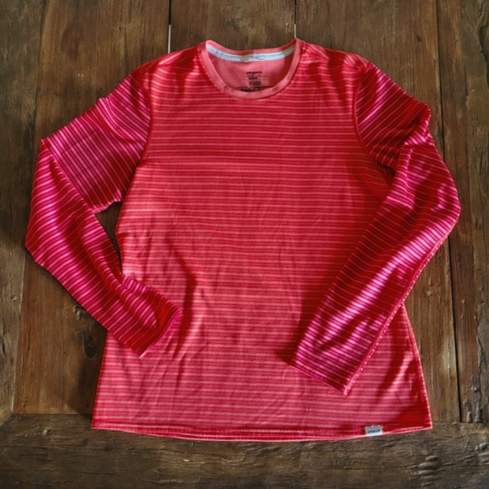Patagonia Womens Capilene 3 Midweight Base Layer Top Striped Crew Neck